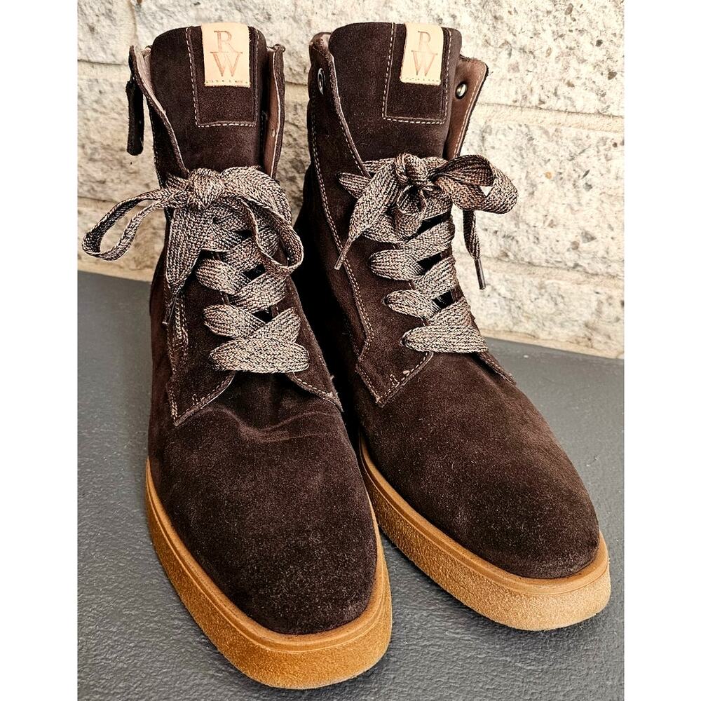 Ron White Hayley Weatherproof Suede Boots Chocolate Brown Lace Up Ankle 41 US 10 - Picture 11 of 11